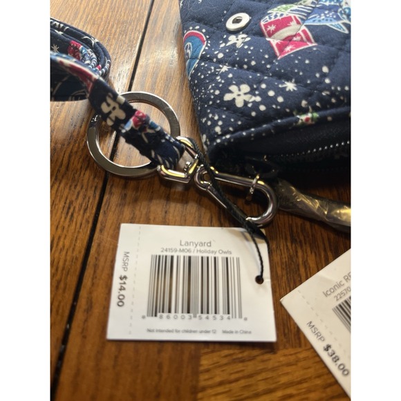 Vera Bradley RFID Card Case Mini Wallet, Holiday Owls with Crossbody Strap, NWT - Picture 6 of 6